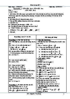 Giáo án Đại số 9 kì 1 - GV Nguyễn Thị Đang